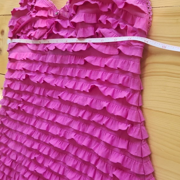 Bisou Bisou by Michele Bohbot Vintage Y2K Pink Ruffle Dress Slip M - Picture 9 of 14